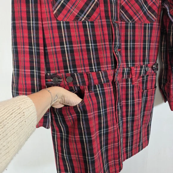 NWT Current/Elliott The Jumpsuit Dress Red Tar Plaid Size 2 (M) - Picture 5 of 14